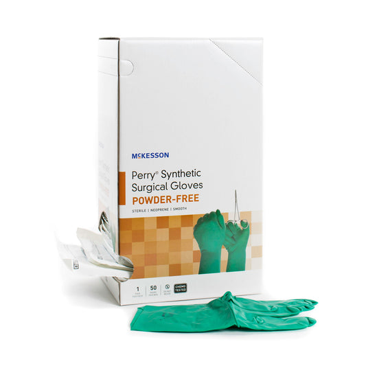McKesson Perry® Performance Plus Polychloroprene Surgical Glove, Size 5.5, Green, 200/CS