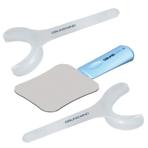 OSUNG Double Sided Photographic Intraoral Mouth Mirror with Handle,  Occlusal Large Adult Size  with Cheek Retractors Set - Osung USA