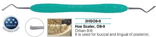 Dental Hoe Scaler SO 8-9, Autoclavable Silicone Handle - Osung USA