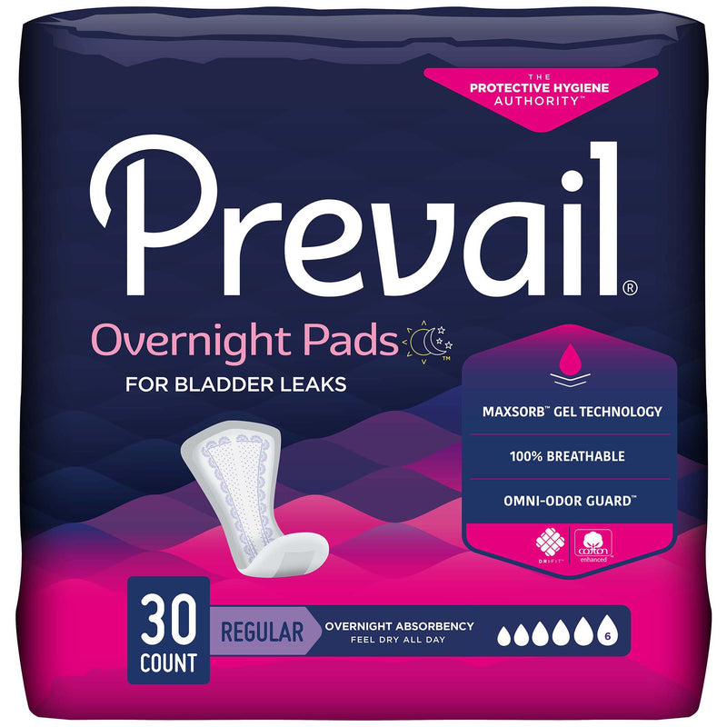 PREVAIL® DAILY PADS OVERNIGHT BLADDER CONTROL PAD, 16-INCH LENGTH, SOLD AS 120/CASE FIRST PVX-120