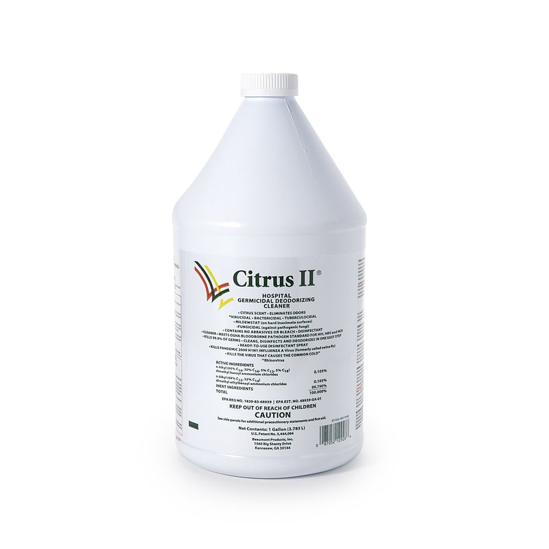 CITRUS II® HOSPIRAL GERMICIDAL DEODORIZING CLEANER, 1 GAL. JUG, SOLD AS 4/CASE BEAUMONT 633712928