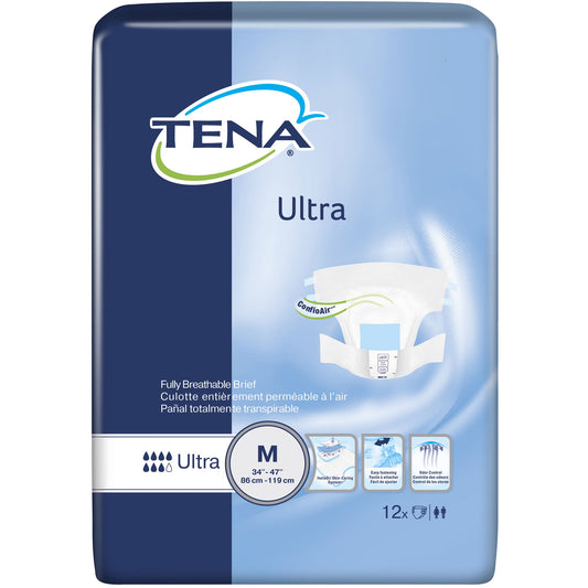 Tena® Ultra Incontinence Brief, Medium, 8/Cs