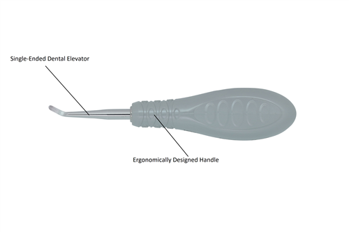 Dental Elevator, E 73, 3.0mm, Grey Handle [3EL73] - Osung USA