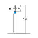 Cylindrical 1 mm Dia. Medium Grit Diamond Bur 5 per pack. 107.10M3 - Osung USA
