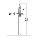 Cylindrical, Ogival End 1.6 mm Dia. Fine Grit Diamond Bur 5 per pack. 245.16F1 - Osung USA