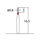 Cylindrical 0.8 mm Dia. Fine Grit Diamond Bur 5 per pack. 107.8F1 - Osung USA