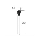 Spherical 3 mm Dia. Extra Coarse Grit Diamond Bur 5 per pack. 001.30EC1 - Osung USA