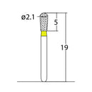 Pear 2.1 mm Dia. Extra Fine Grit Diamond Bur 5 per pack. 237.21EF1 - Osung USA
