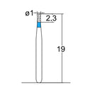 Diabolo 1 mm Dia. Medium Grit Diamond Bur 5 per pack. 032.10M1 - Osung USA