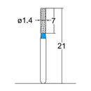 Cylindrical 1.4 mm Dia. Medium Grit Diamond Bur 5 per pack. 107.14M1 - Osung USA