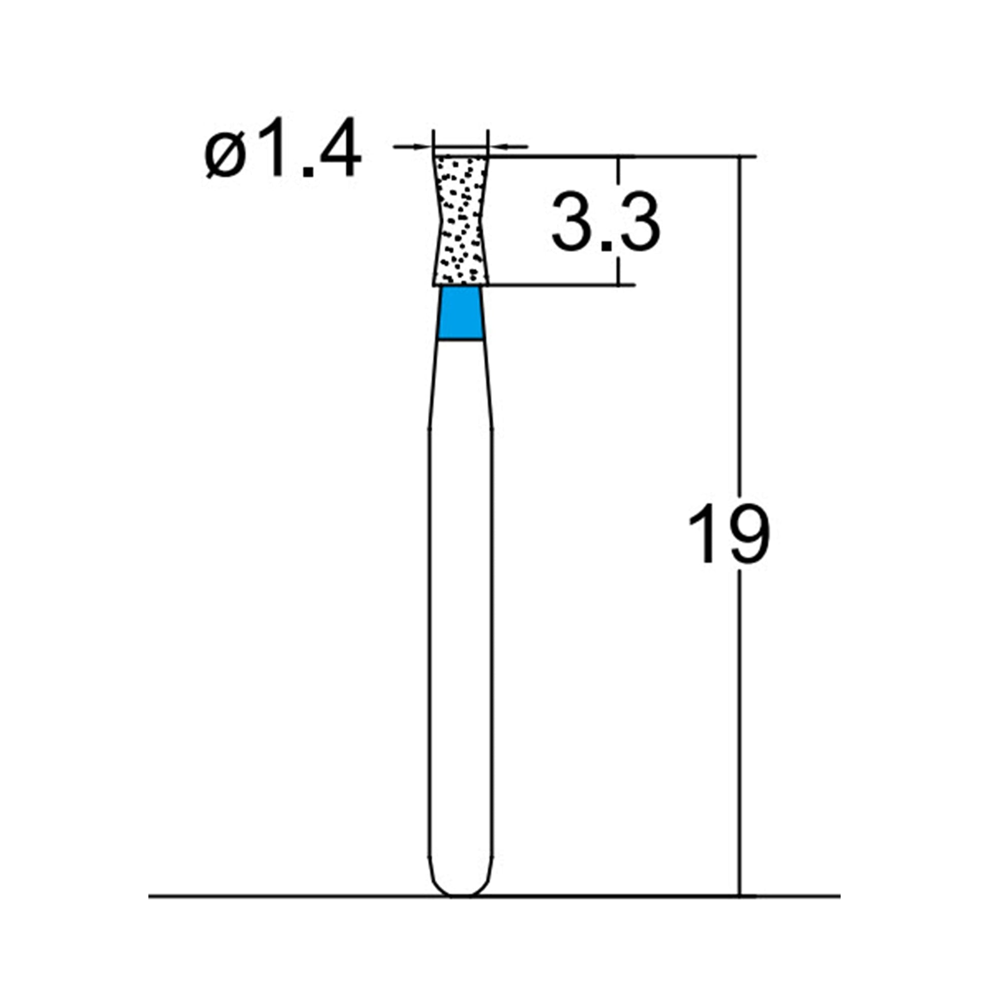 Diabolo 1.4 mm Dia. Medium Grit Diamond Bur 5 per pack. 032.14M1 - Osung USA