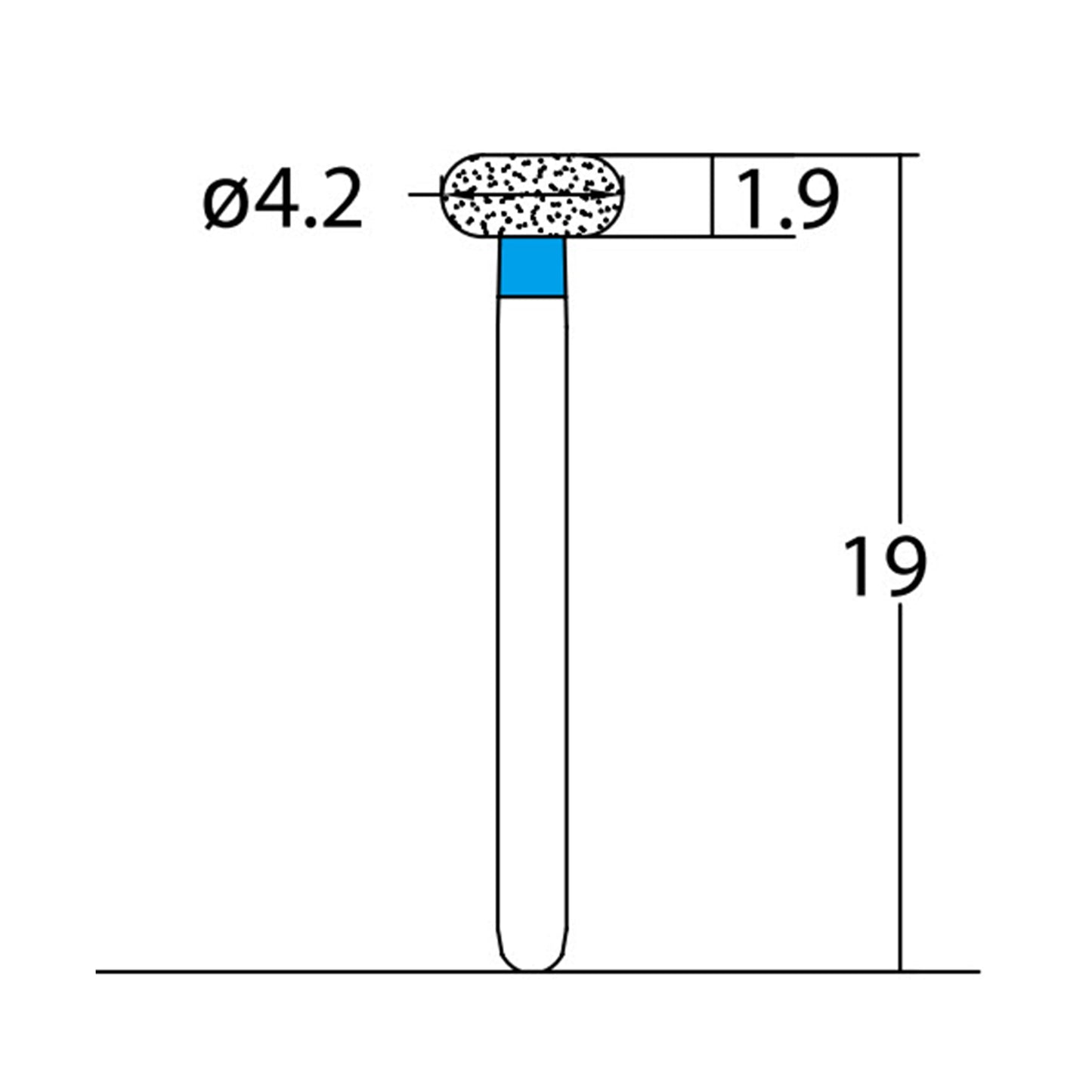 Wheel 4.2 mm Dia.  Medium Grit Diamond Bur 5 per pack. 068.42M1 - Osung USA