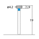 Wheel 4.2 mm Dia.  Medium Grit Diamond Bur 5 per pack. 068.42M1 - Osung USA