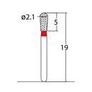 Pear 2.1 mm Dia. Fine Grit Diamond Bur 5 per pack. 237.21F1 - Osung USA