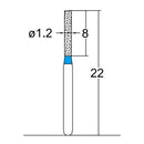 Cylindrical 1.2 mm Dia. Medium Grit Diamond Bur 5 per pack. 107.12M1 - Osung USA