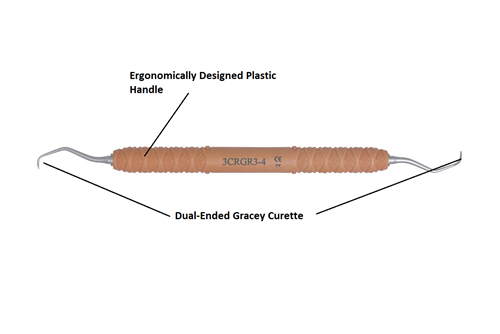 Dental Curette, Gracey, Rigid, GR 3-4 [3CRGR3-4] - Osung USA