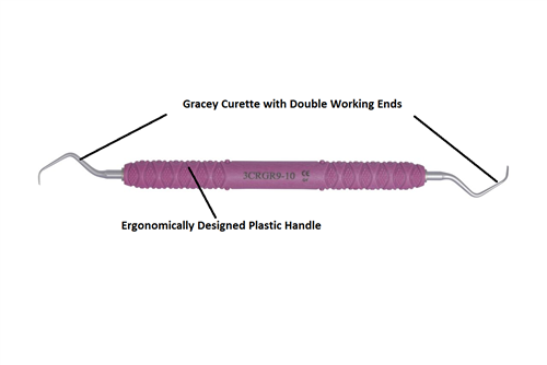 Dental Curette, Gracey, Rigid, GR 9-10 [3CRGR9-10] - Osung USA