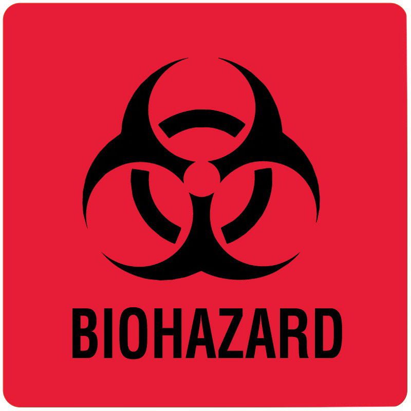 LABEL BIOHZD RED 8X105/PK=EA, 1/EA