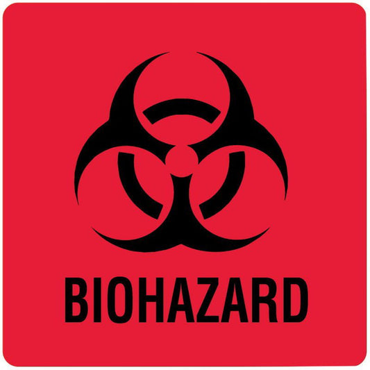 LABEL BIOHZD RED 8X105/PK=EA, 1/EA