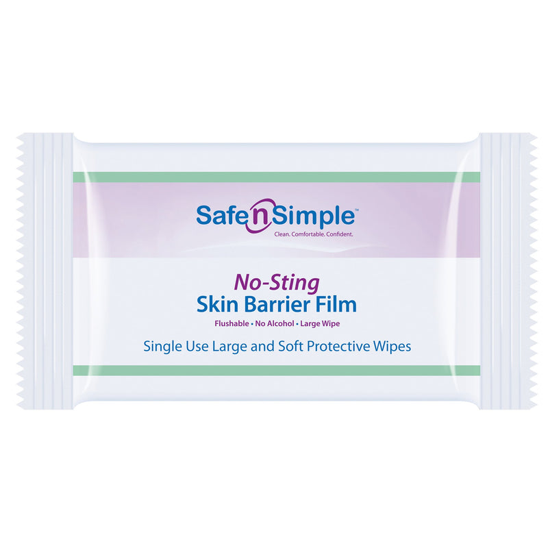 SAFE N SIMPLE NO-STING SKIN BARRIER WIPE, 5 X 7 INCH, SOLD AS 25/BOX SAFE SNS00807