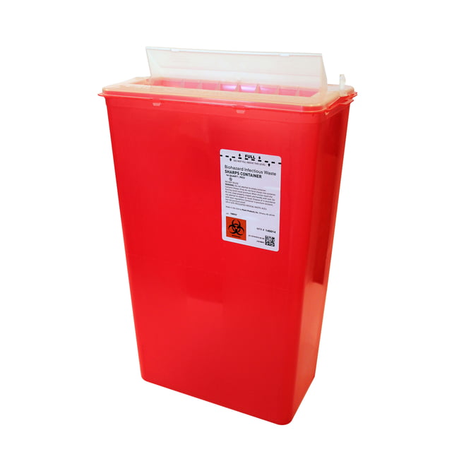 PLASTI HORIZONTAL ENTRY SHARPS CONTAINERS. SHARPS CONTAINER WALL MOUNTUSE W/4 8 14 QT 5/CS, CASE - BriteSources