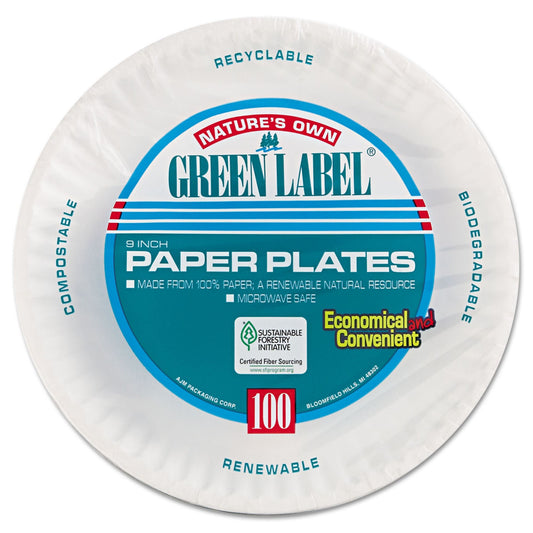 Nature'S Own Green Label Paper Plate, 12/Cs