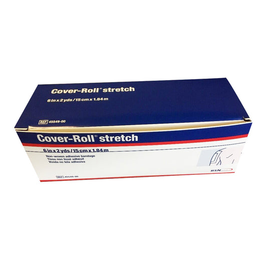 Cover-Roll® Stretch Dressing Retention Tape With Liner, 6 Inch X 2 Yard, White, 12/Cs