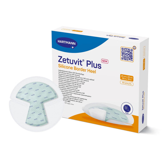 Zetuvit® Plus Silicone Border Super Absorbent Dressing, 10 x 10 Inch Heel, 1/EA
