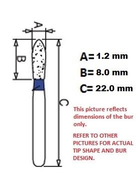 Diamond Burs, Cylindrical Round Shape, Std Grit Multi-Use 141Sr-11 - Osung USA