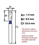 Diamond Burs, Cylindrical Round Shape, Std Grit Multi-Use 141Sr-12 - Osung USA