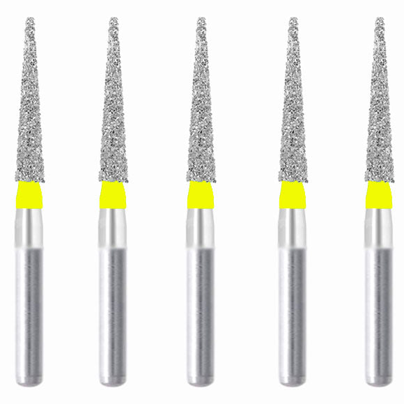 Conical Pointed, Slender 1 mm Dia. Extra Fine Grit Diamond Bur 5 per pack. 164.10EF4 - Osung USA