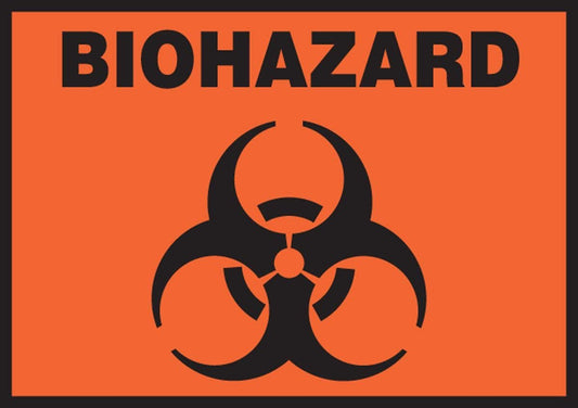Accuform Signs Biohazard Pre-Printed Label, 5 x 3-1/2 Inch, 5/PK
