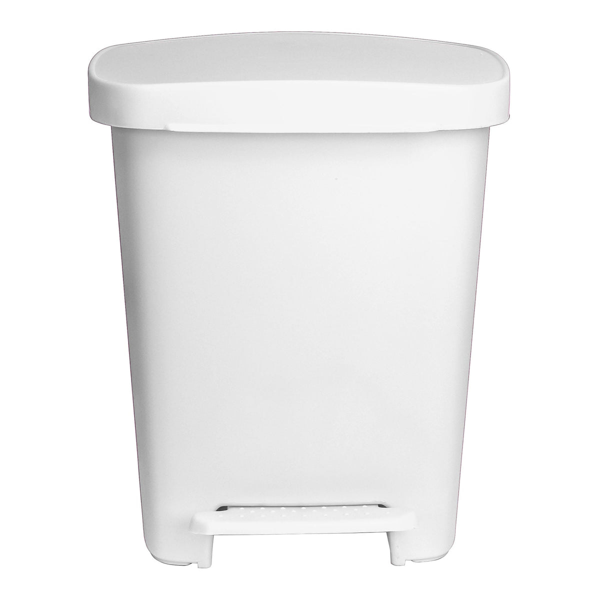 McKesson Waste Can with Step-On Pedal, Plastic, White, 14.37 x 15.16 x 18.9 Inch, 1/CS