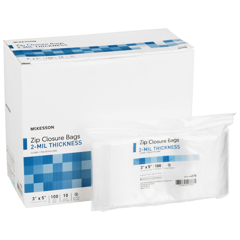MCKESSON ZIP CLOSURE BAG, 3 X 5 IN., SOLD AS 120/CASE MCKESSON 4578