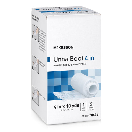 McKesson Zinc Oxide Unna Boot, 4 Inch x 10 Yard, 12/CS