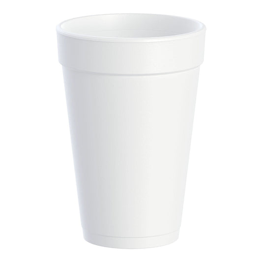 Dart Insulated Styrofoam Beverage Drinking Cups, White, 16 Ounce, 1000/Cs