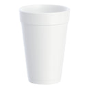 Dart Insulated Styrofoam Beverage Drinking Cups, White, 16 ounce, 1000/CS