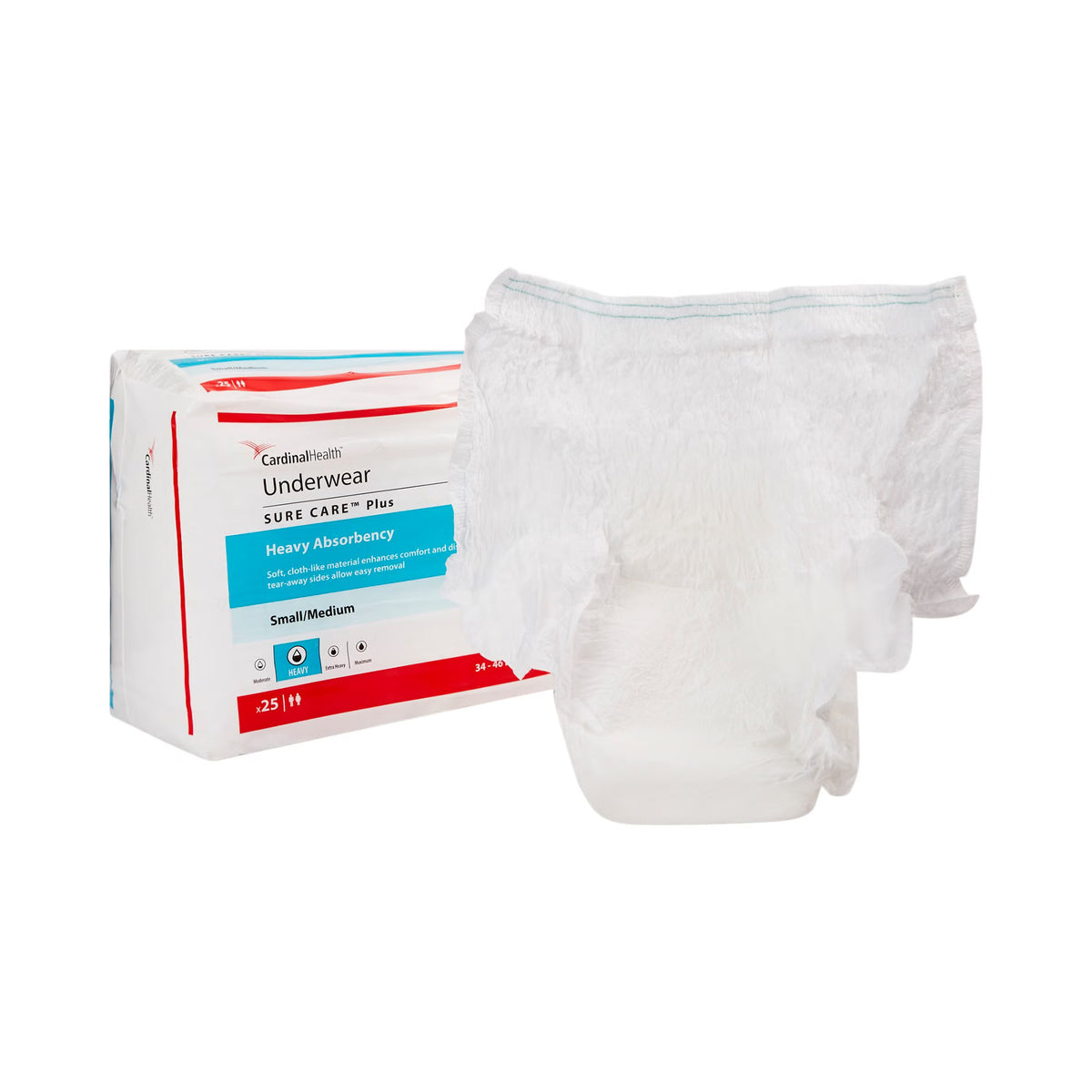 Sure Care™ Plus Heavy Absorbent Underwear, Medium, 100/Cs