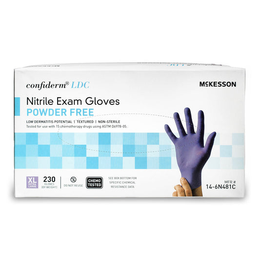 Mckesson Confiderm® 6.8C Nitrile Exam Glove, Extra Large, Blue, 2300/Cs