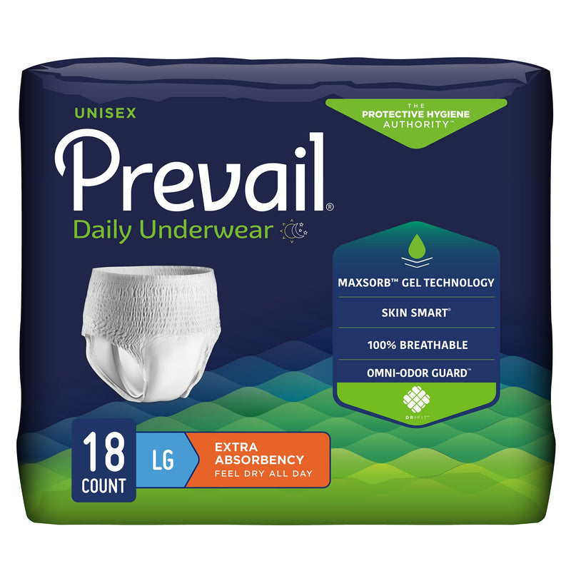 PREVAIL® DAILY UNDERWEAR EXTRA ABSORBENT UNDERWEAR, LARGE, SOLD AS 72/CASE FIRST PV-513