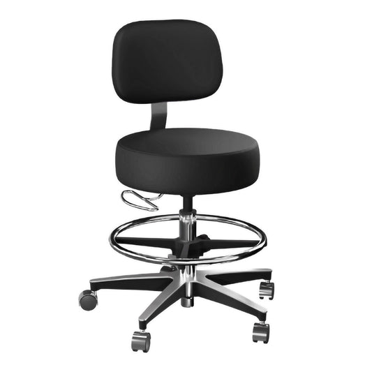 McKesson Exam Stool, Black, with Backrest, 1/EA