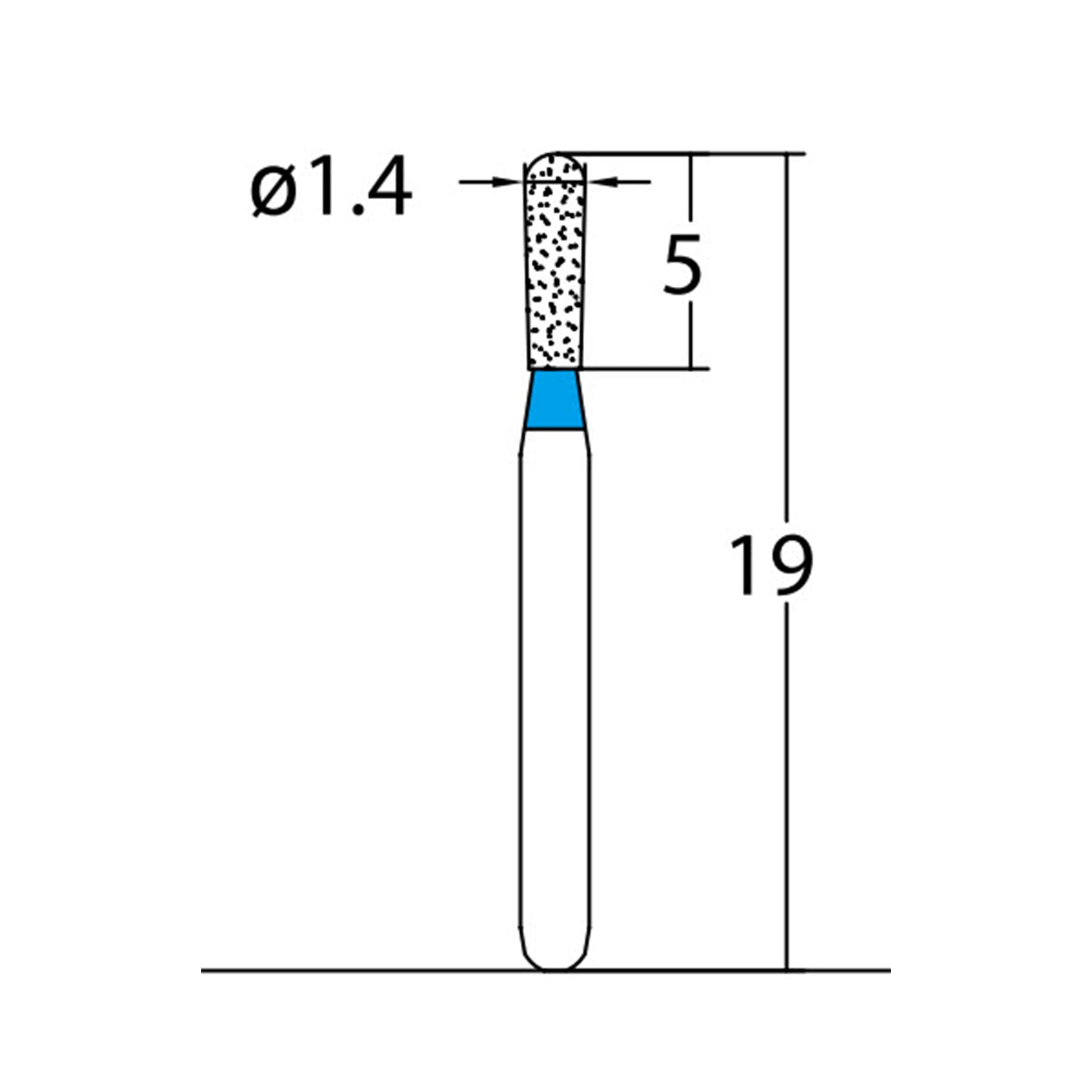 Pear 1.4 mm Dia. Medium Grit Diamond Bur 5 per pack. 237.14M2 - Osung USA