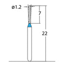 Pear 1.2 mm Dia. Medium Grit Diamond Bur 5 per pack. 237.12M3 - Osung USA