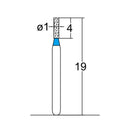 Cylindrical 1 mm Dia. Medium Grit Diamond Bur 5 per pack. 107.10M2 - Osung USA