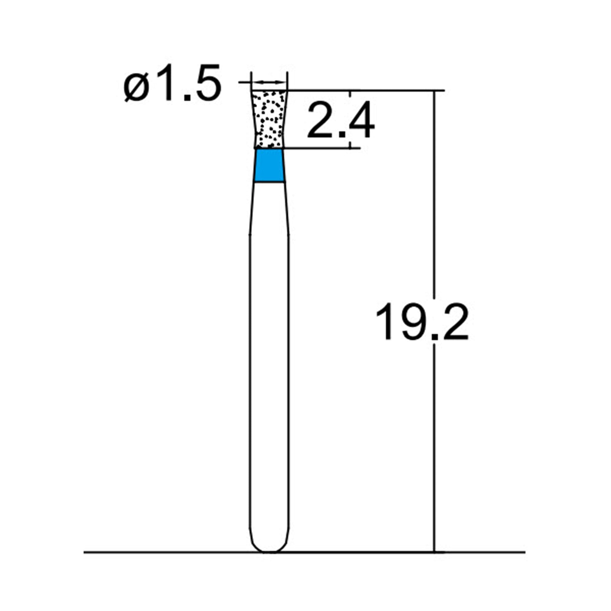 Diabolo 1.5 mm Dia. Medium Grit Diamond Bur 5 per pack. 032.15M1 - Osung USA