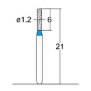 Cylindrical, Rounded Edge 1.2 mm Dia. Medium Grit Diamond Bur 5 per pack. 156.12M1 - Osung USA