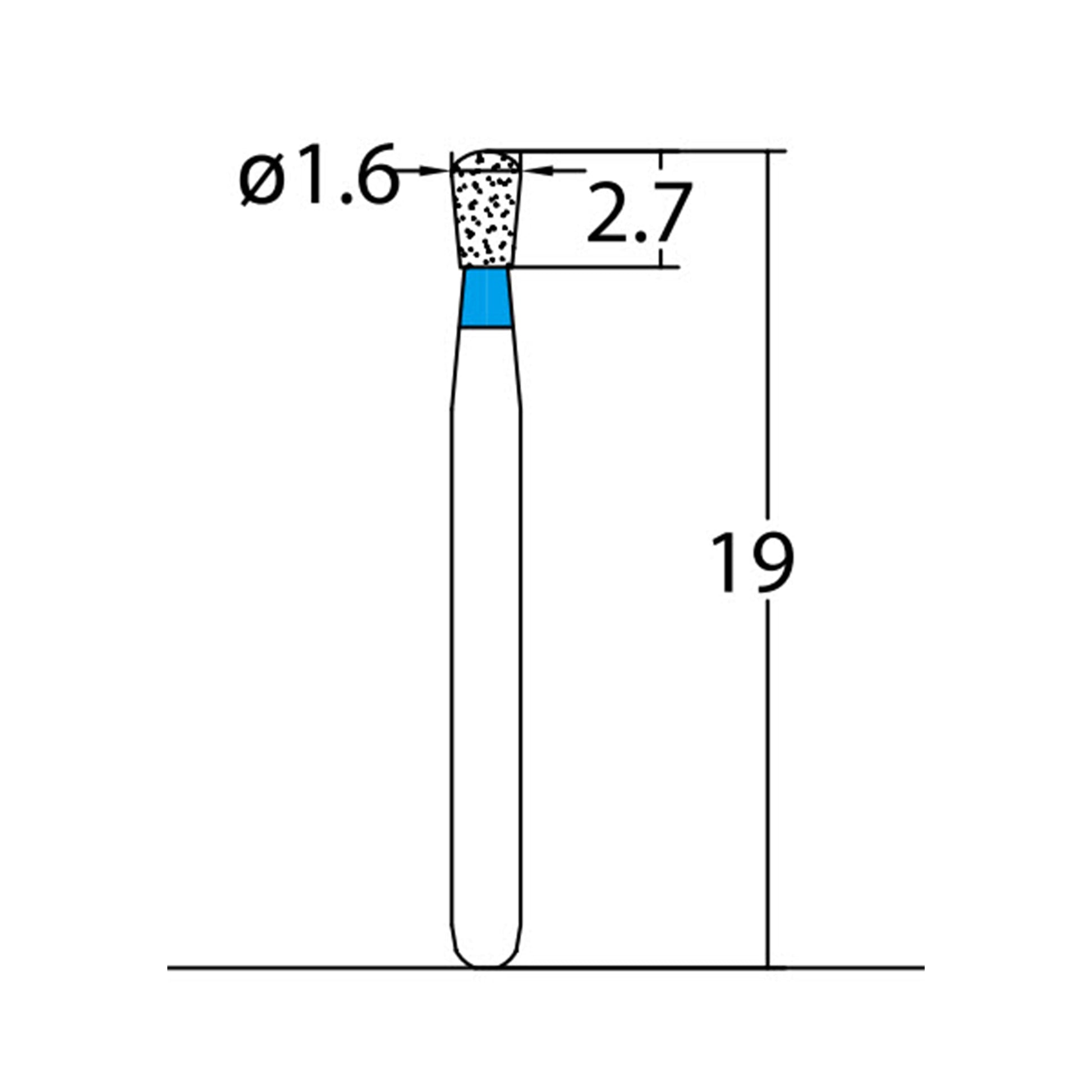 Pear 1.6 mm Dia. Medium Grit Diamond Bur 3 per pack. 237.16M1 - Osung USA