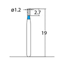 Pear 1.2 mm Dia. Medium Grit Diamond Bur 5 per pack. 237.12M1 - Osung USA