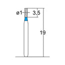 Cylindrical 1 mm Dia. Medium Grit Diamond Bur 5 per pack. 107.10M1 - Osung USA