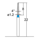 Torpedo, Conical 1.2 mm Dia. Medium Grit Diamond Bur 5 per pack. 294.12M4 - Osung USA